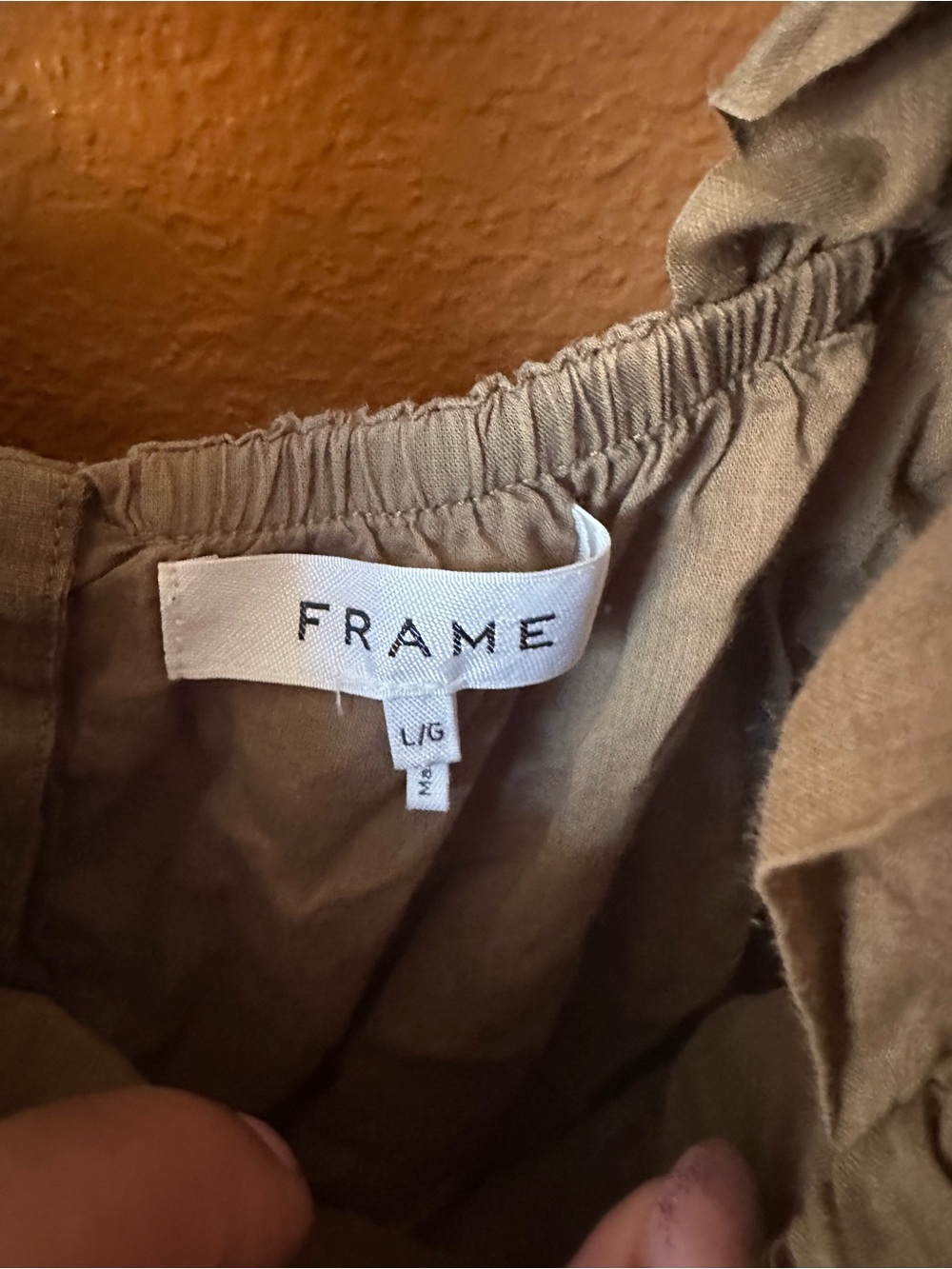 Frame Olive Ruffle-Shoulder Tank - Picture 2 of 3